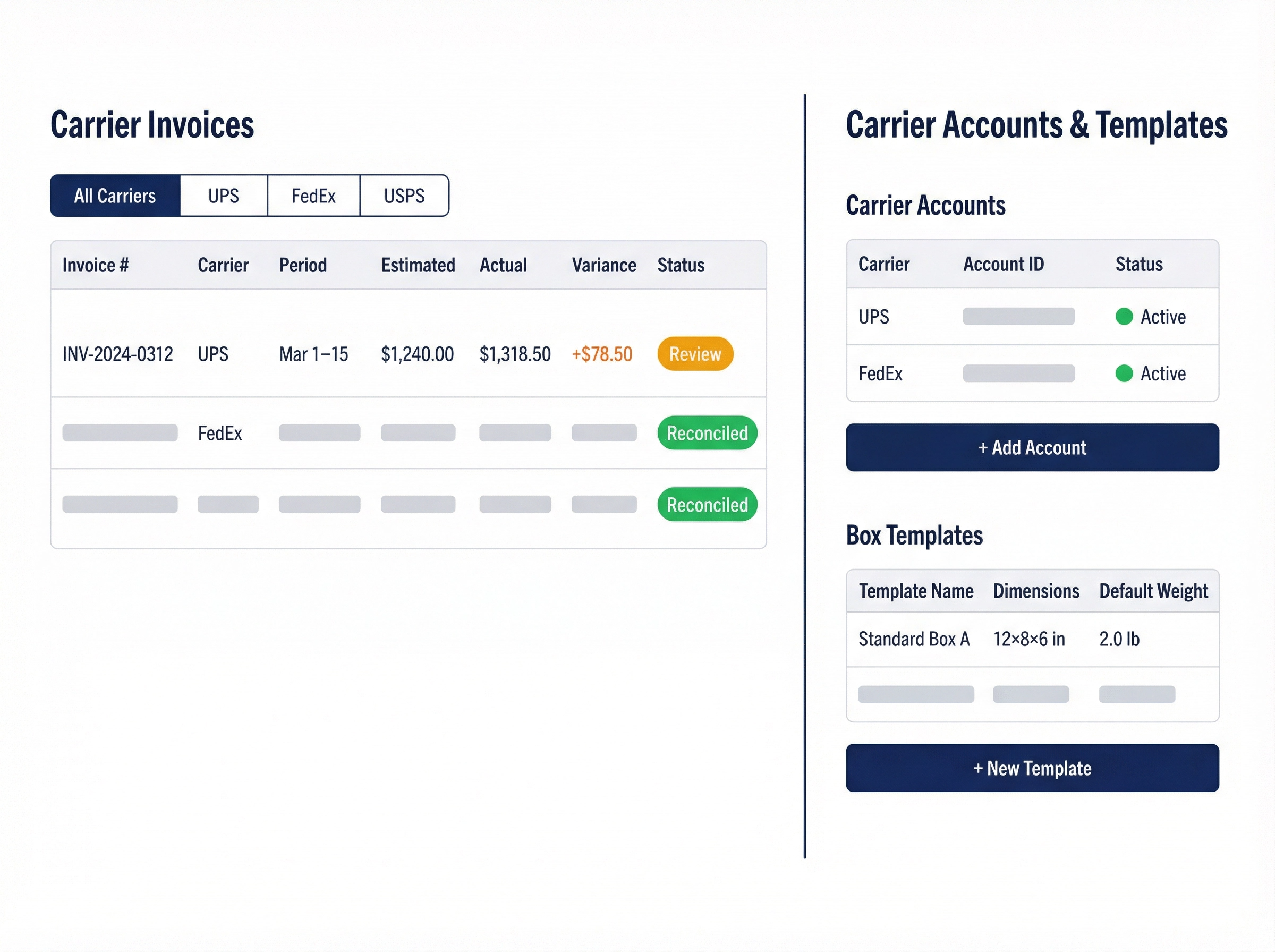 eBizHub Shipping & Logistics — Invoice Management and Carrier Configuration