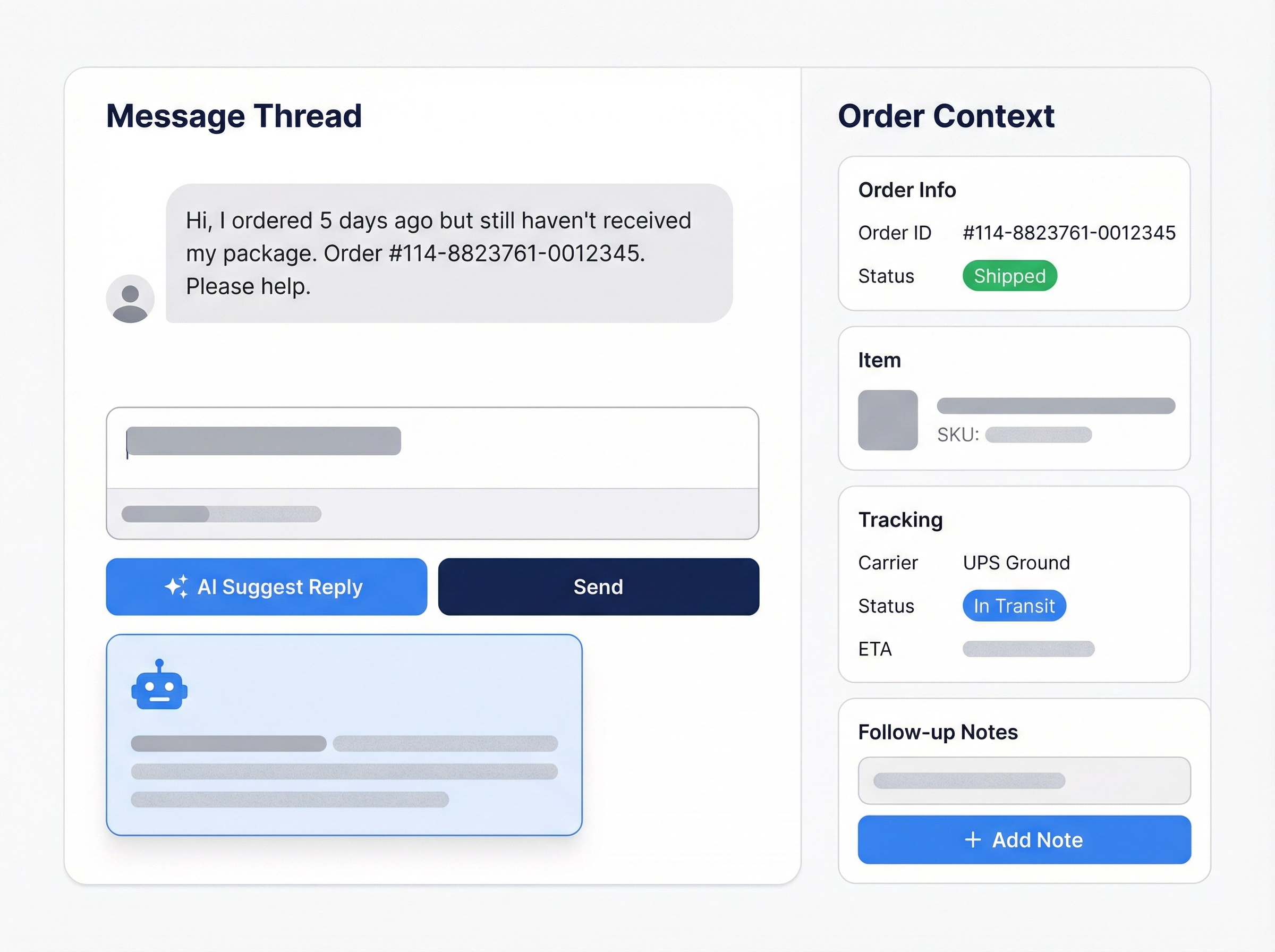 eBizHub Amazon Customer Service — Order Context and AI Replies