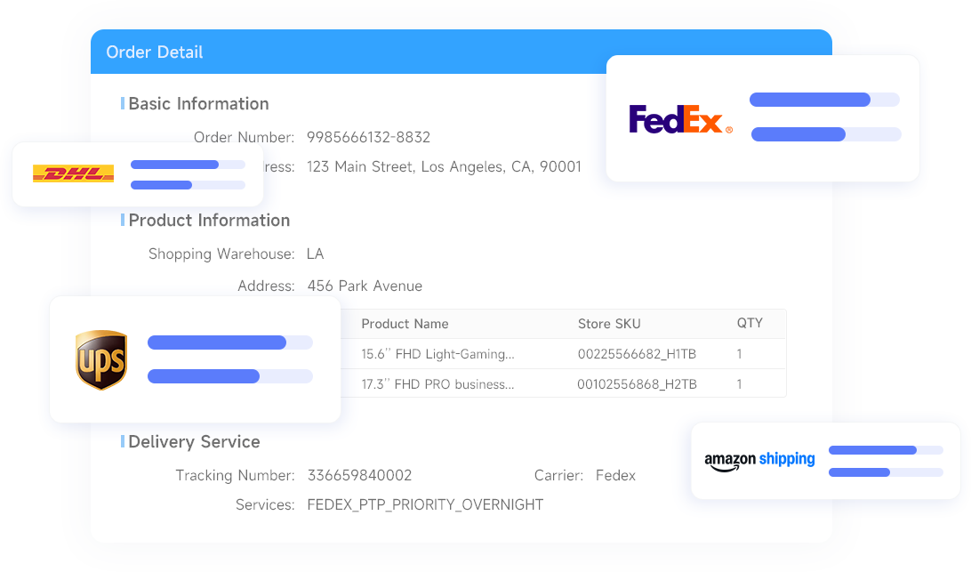 Order and shipping dashboard preview
