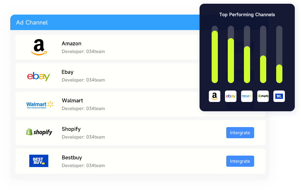 Catalog and listings dashboard preview